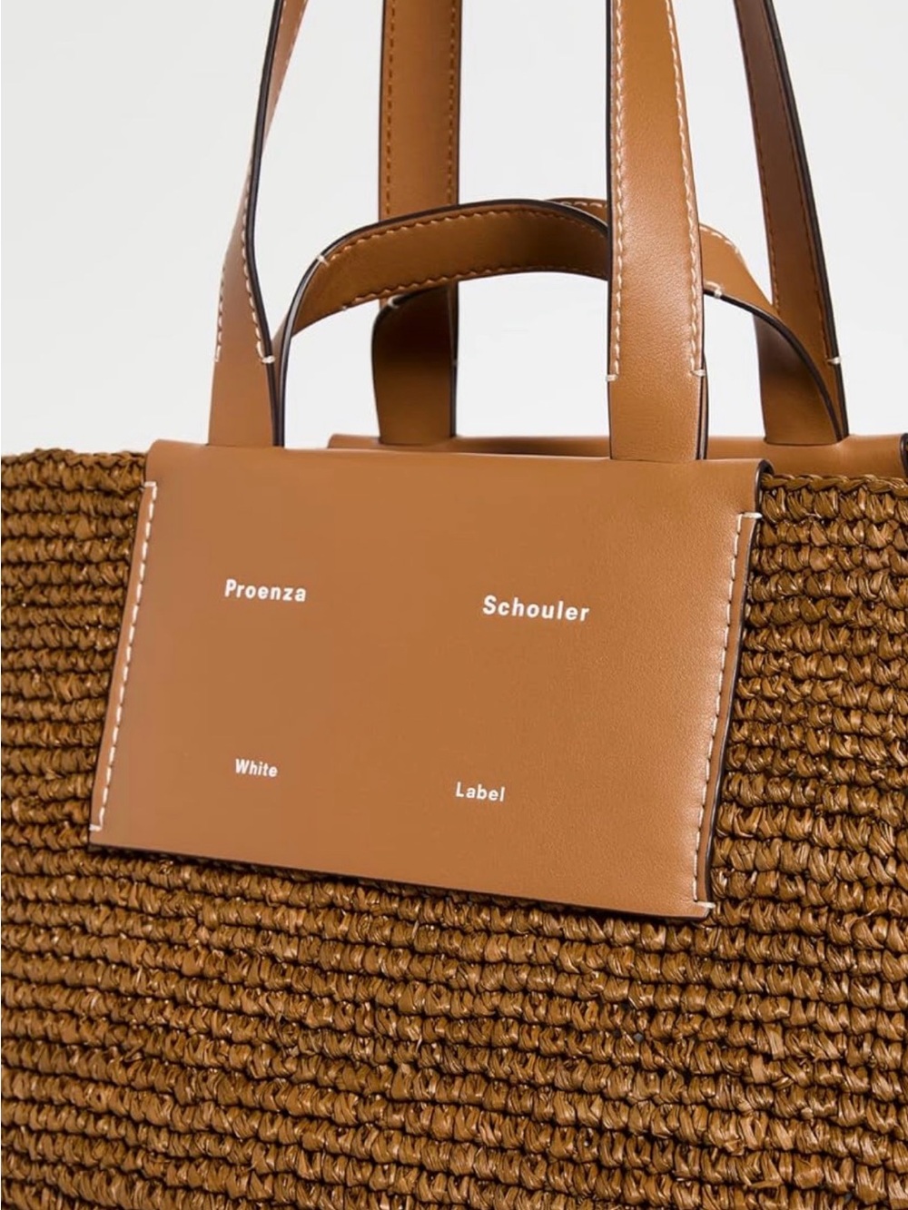 Proenza Schouler Morris Brown Raffia Tote with Tan Leather Trim - Picture 3 of 4